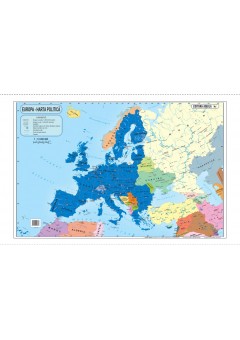 Harta politica a Europei - Harta fizica a lumii 70 x 100 cm       