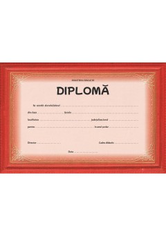 Diploma rama rosu auriu..